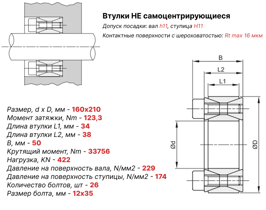 Чертеж втулка зажимная ВК40 160х210